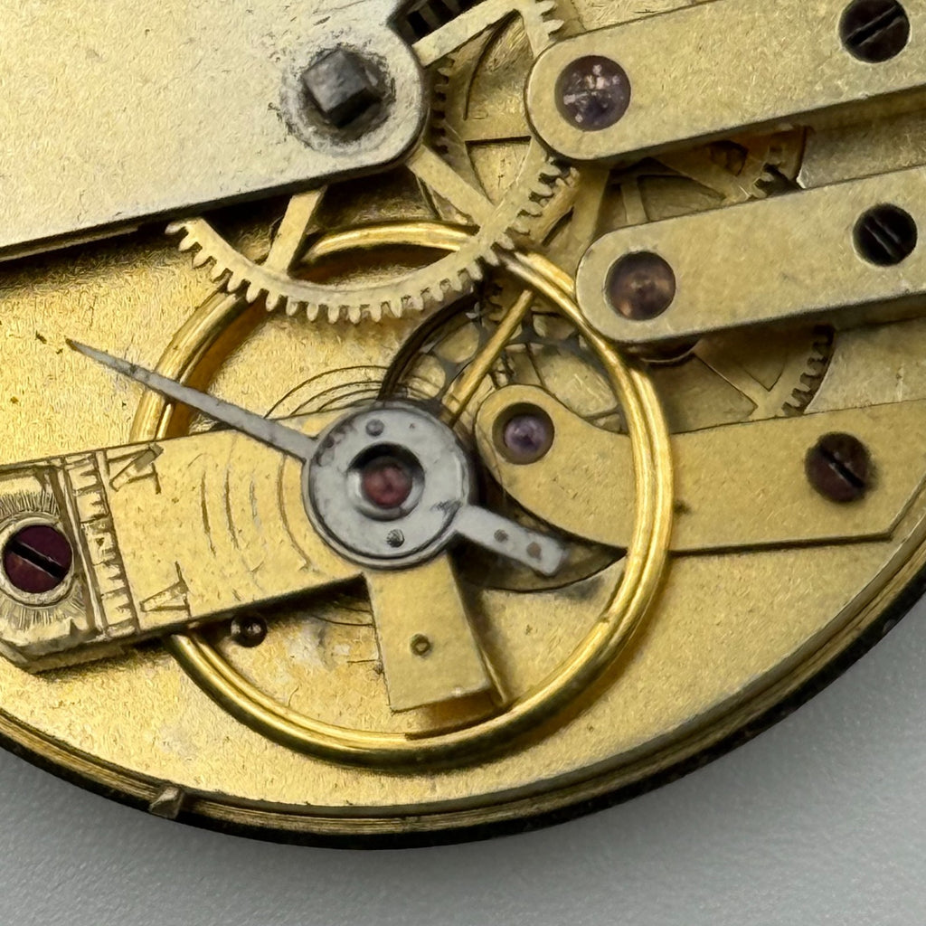 Cylinder Pocket Watch Movement - Unidentified - Antique Parts / Repair - 39.1mm