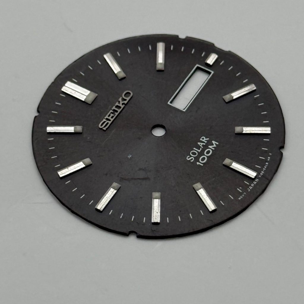 Seiko V158-0AL8 Watch Dial Solar 100M Black Japan Spare Parts Repair 32.2mm