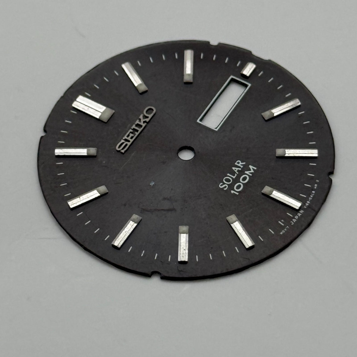 Seiko V158-0AL8 Watch Dial Solar 100M Black Japan Spare Parts Repair 32.2mm