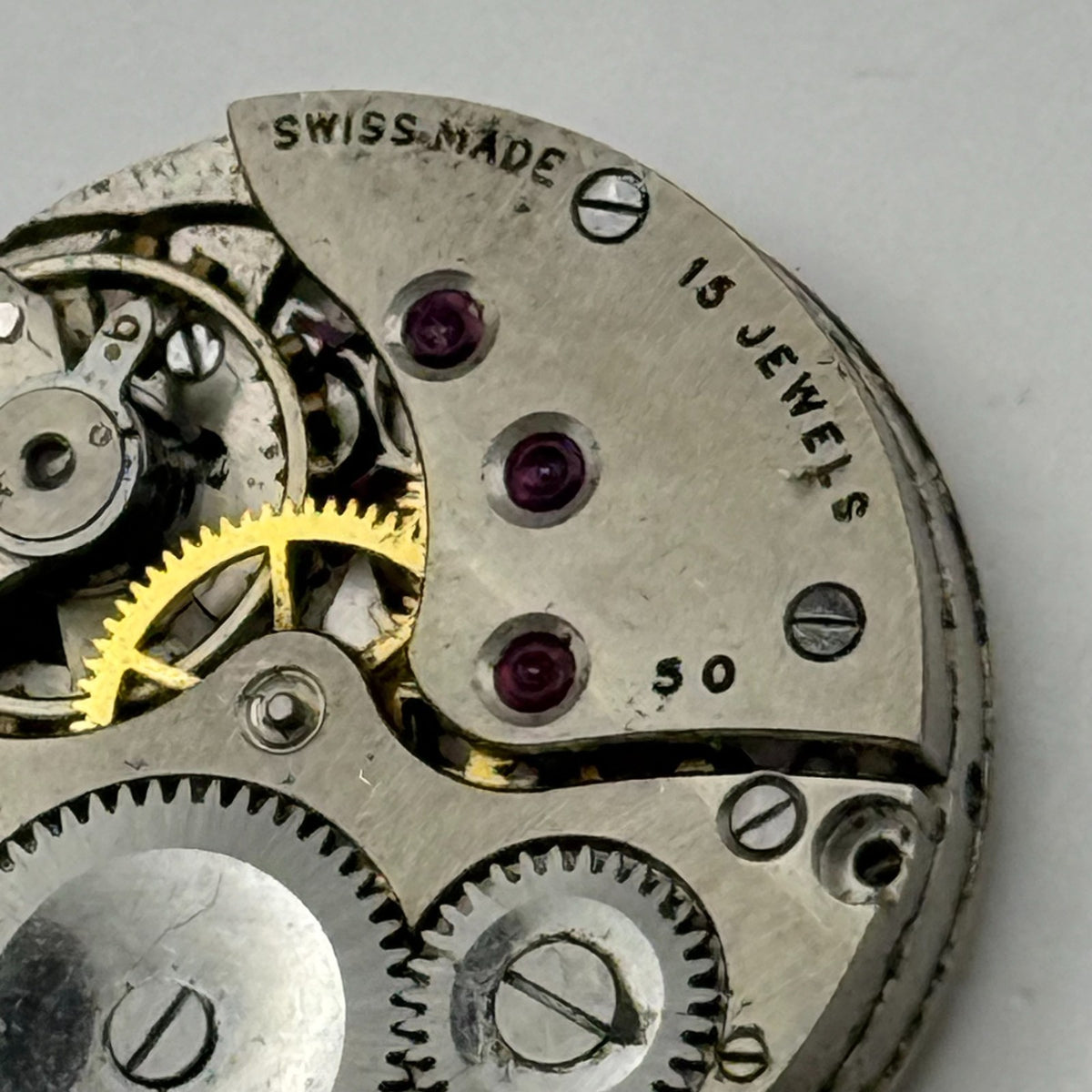 Revue 50 Watch Movement - Limit III - Running - For Parts / Repair - 22mm