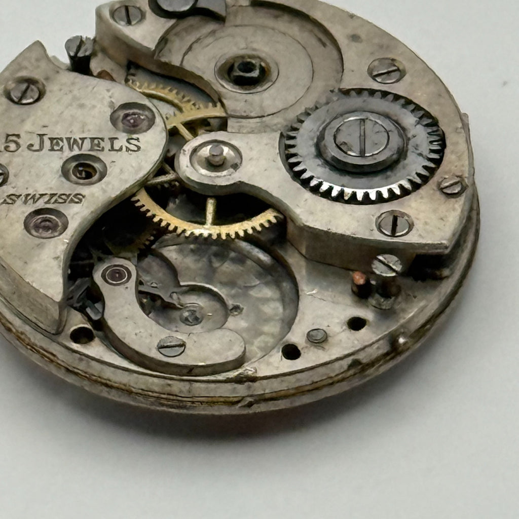 Red 12 Watch Movement - 15 Jewels - For Parts / Repair - 23.3mm