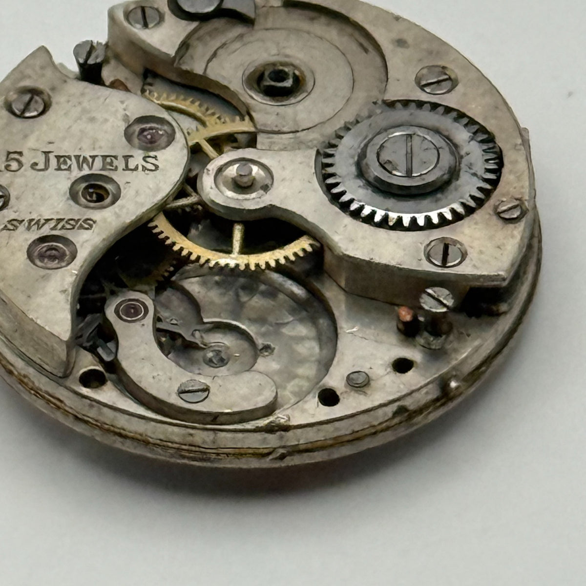Red 12 Watch Movement - 15 Jewels - For Parts / Repair - 23.3mm