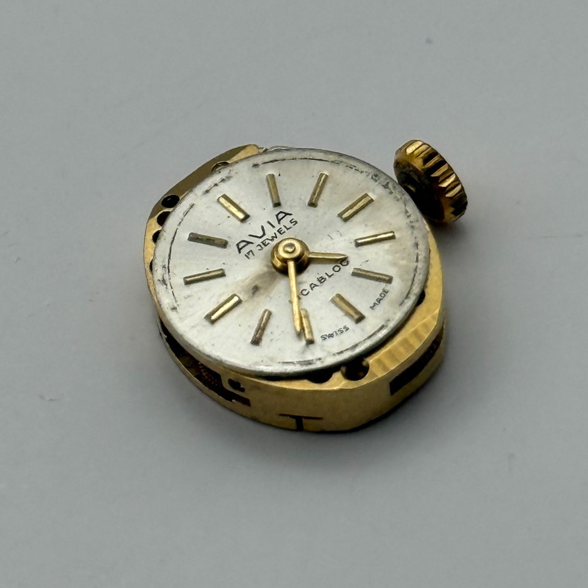 FE 68E4 Watch Movement Avia 17 Jewels Swiss Manual Wind Parts Repair 13.1mm