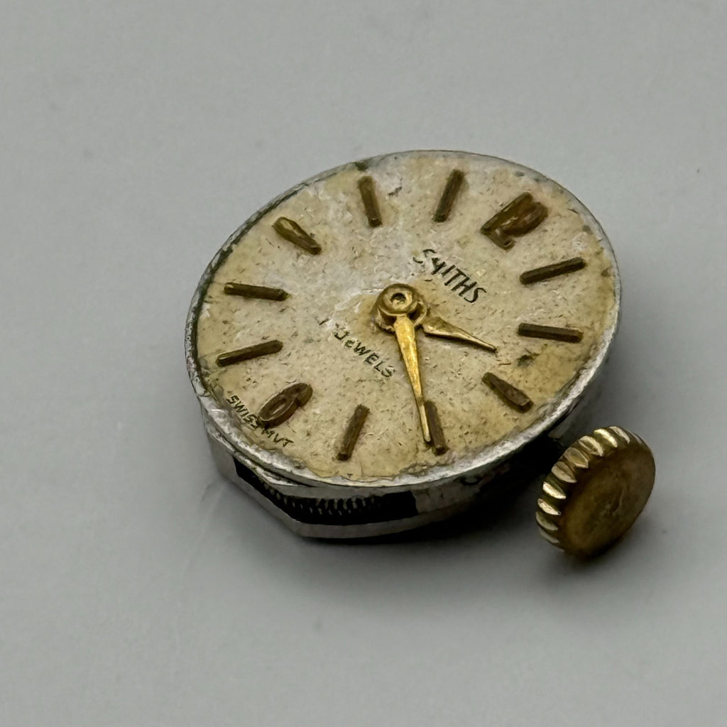 FE 68E4 Watch Movement Smiths 17 Jewels Swiss Manual Wind Parts Repair 13.1mm