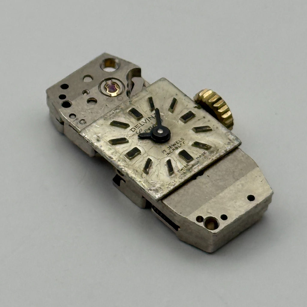 FHF 59-21 Watch Movement Delvina Swiss 17 Jewels Manual Wind Parts Repair 9mm