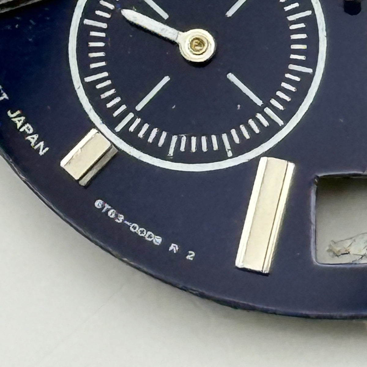 Seiko 6T63-00D8 Watch Dial Chronograph 100M Black Spare Parts Repair 30.4mm