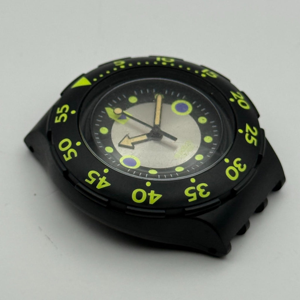 Vintage Swatch Scuba 200 Watch SDB102 Shamu Black Wave 1991 Swiss 40mm Parts