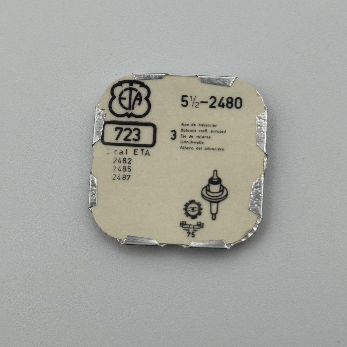 ETA 2480 Balance Staff Pack Of 3 - 5 1/2 - 723 - New Old Stock - Watch Parts
