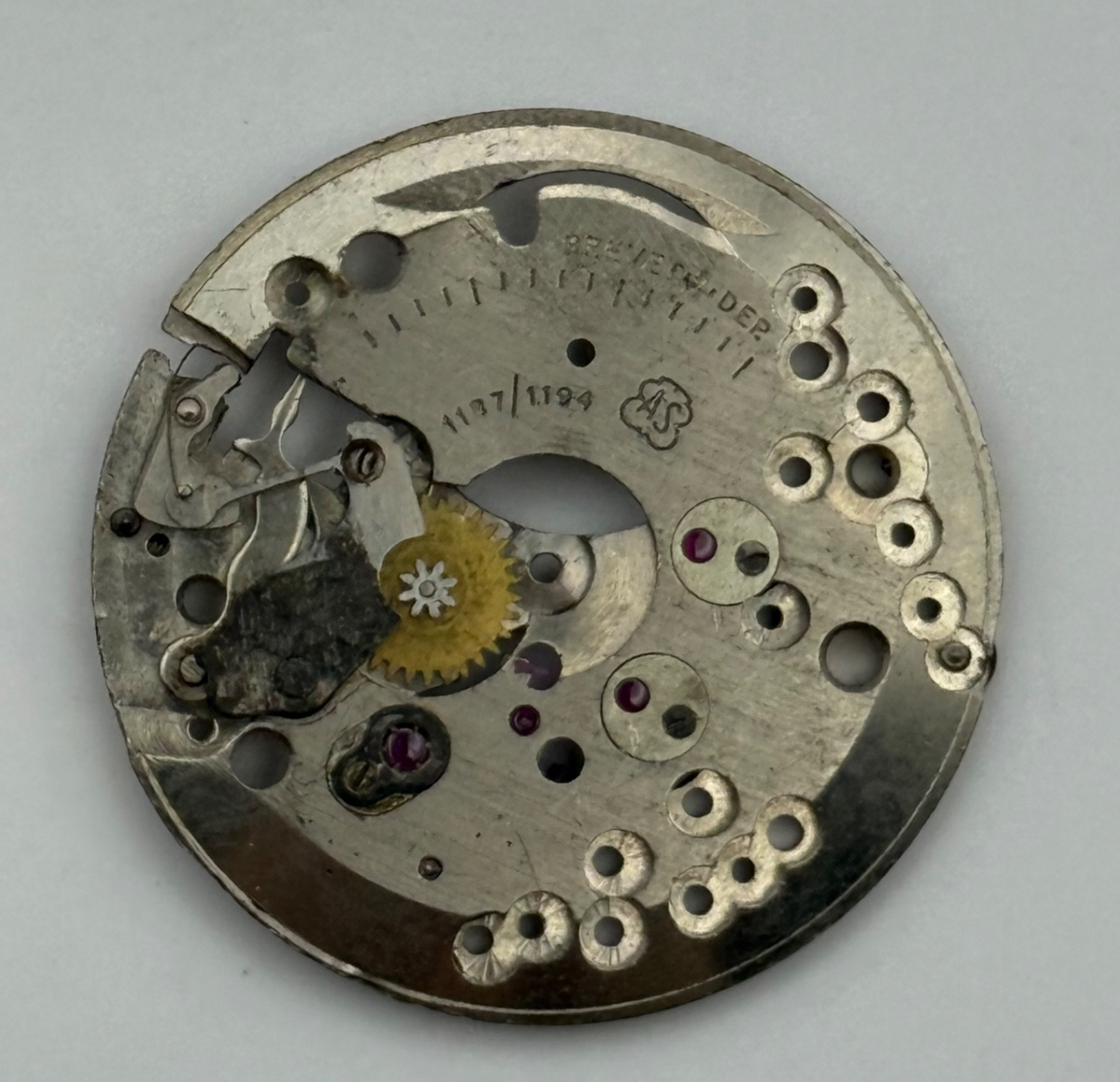 AS 1187/1194 Watch Movement A. Schild 1187/1194 Main Plate Swiss Parts 25.9mm