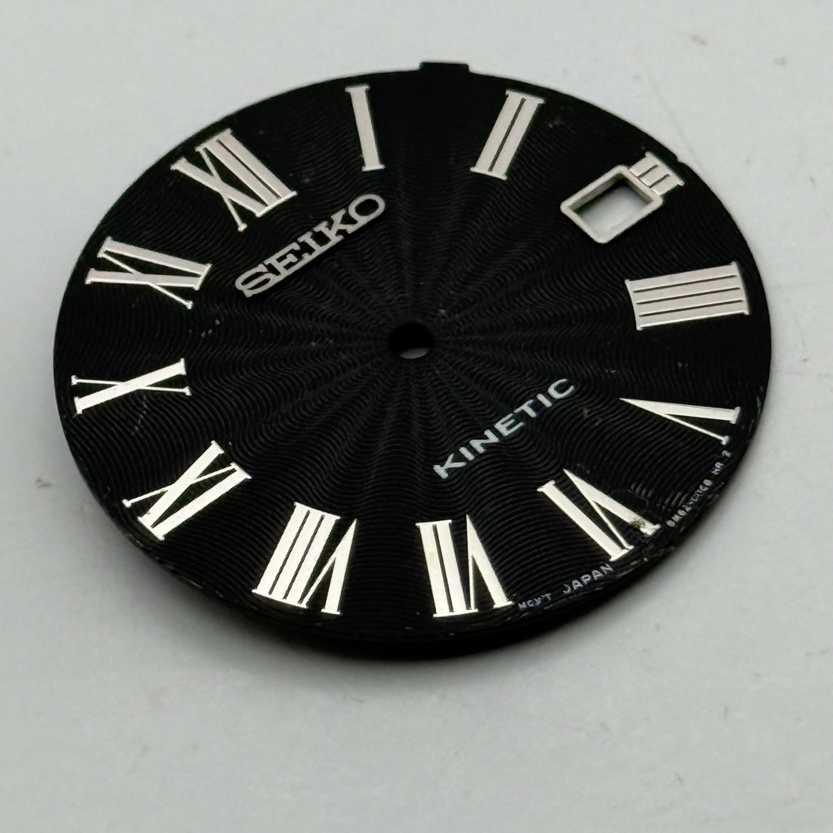 Seiko 5M62-0CC8 Watch Dial Black Kinetic Japan Vintage Spare Parts Repair 27.4mm