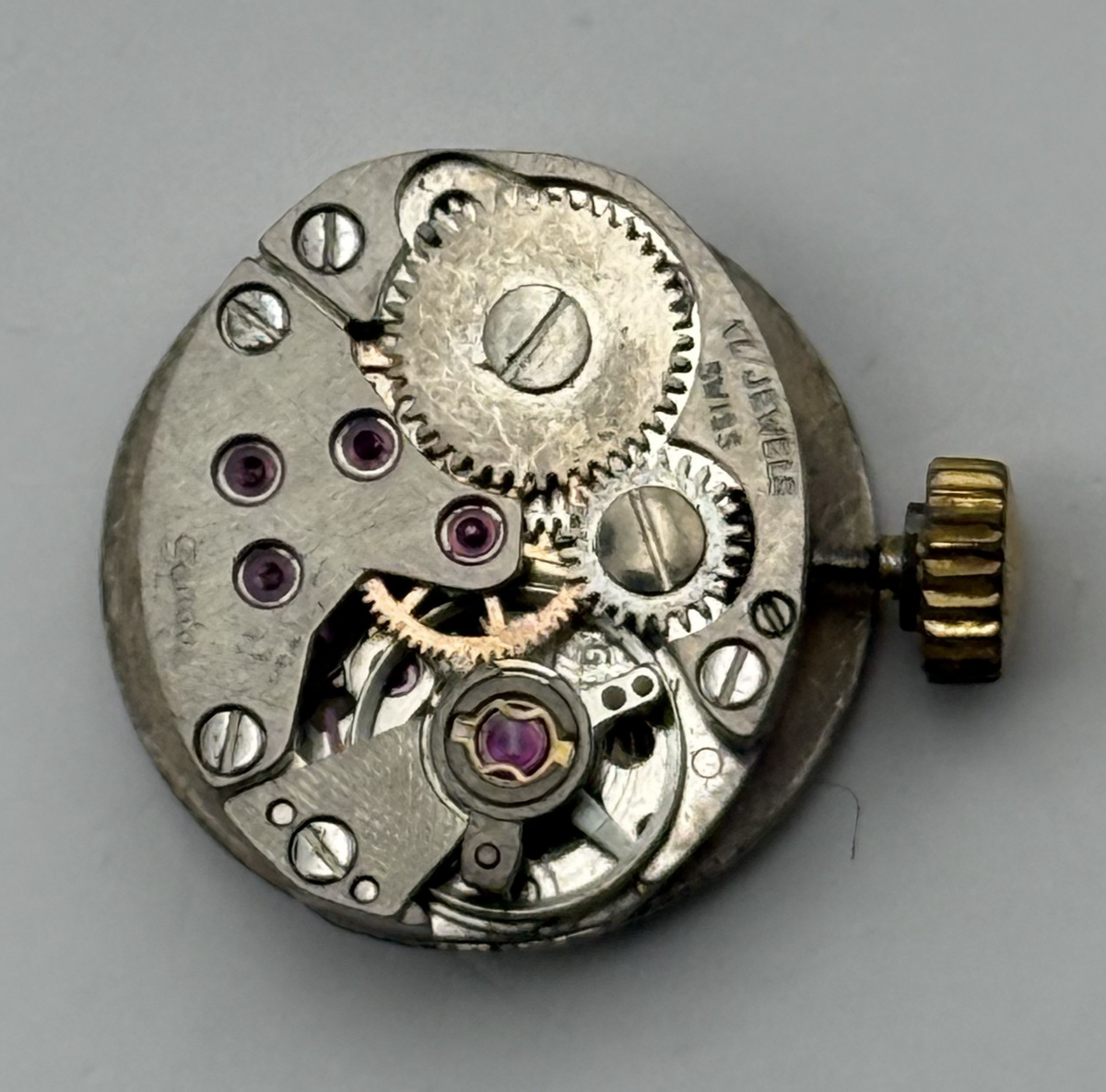 FE 68E4 Watch Movement Sandoz 17 Jewels Swiss Manual Wind Parts Repair 13.1mm