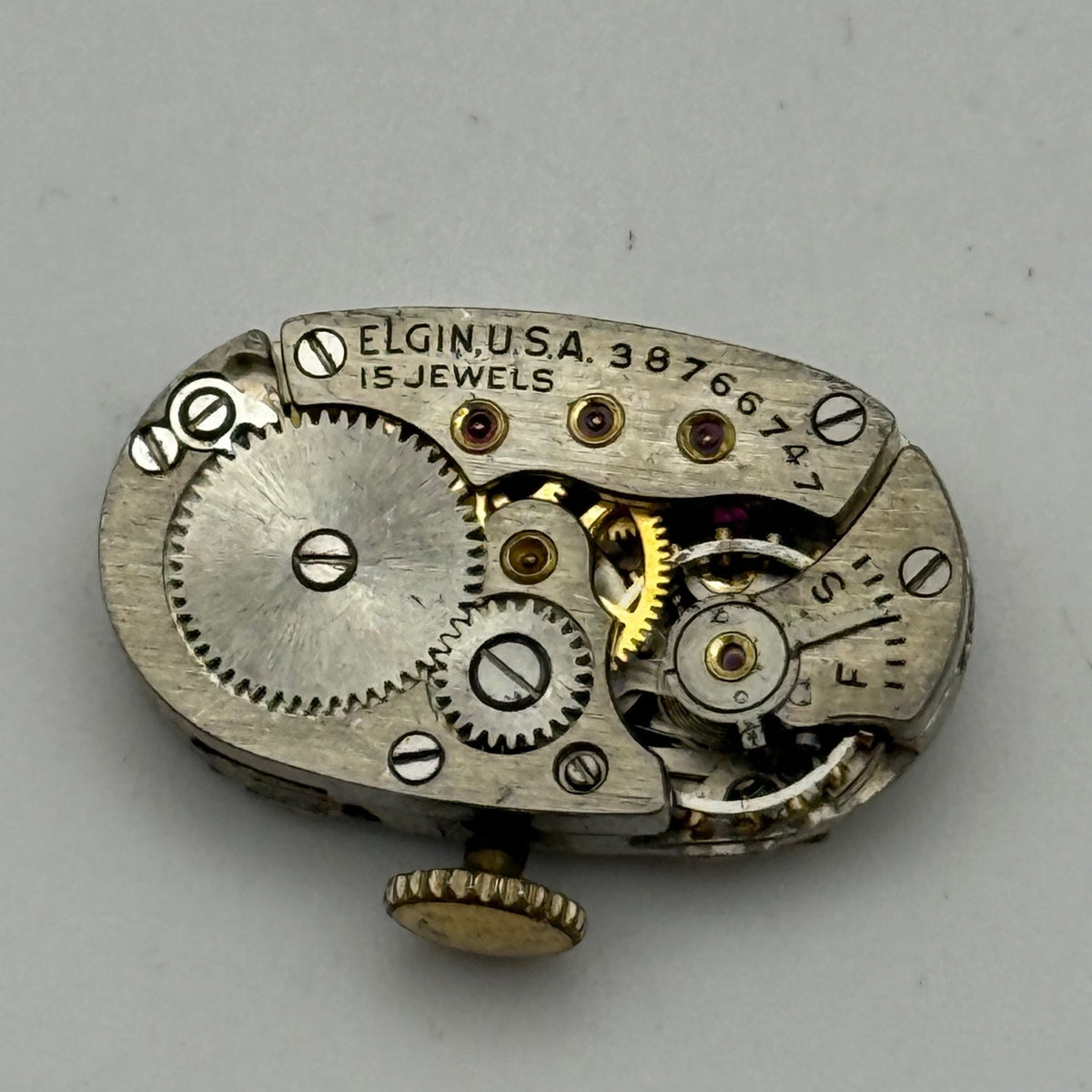 Elgin Grade 541 Model 2 Watch Movement 1940 Vintage American Parts Repair 21/0s 