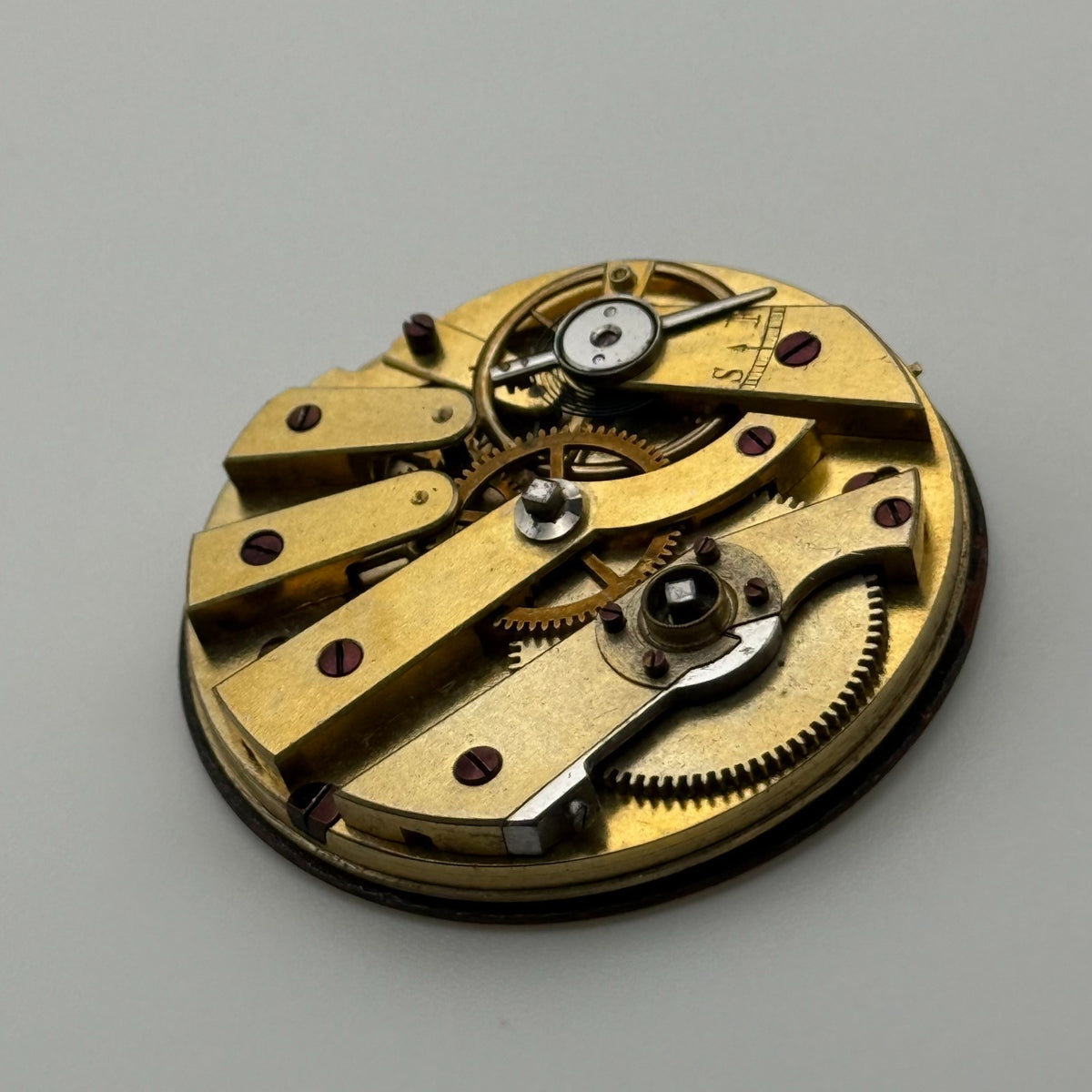 Cylinder Pocket Watch Movement - Unidentified - Antique Parts / Repair - 37.3mm