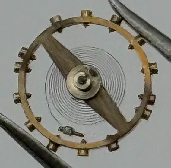 AS 655 Balance Wheel Complete And Spring Pour Watch Movement Parts Vintage NOS