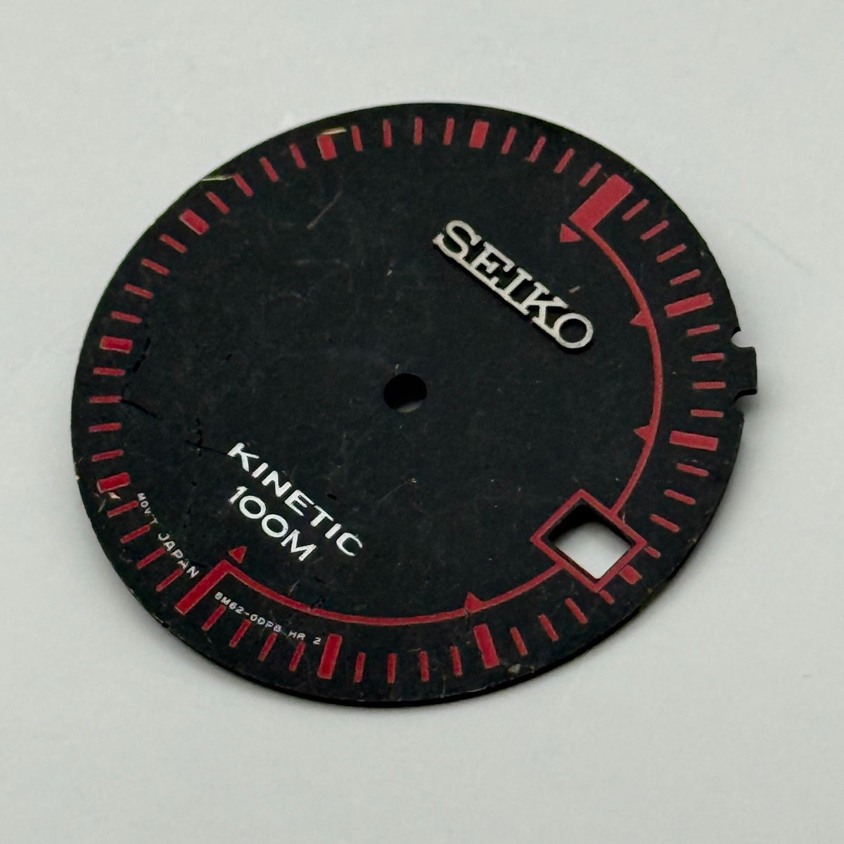 Seiko 5M62-0DP8 Watch Dial Kinetic 100M Black Japan Spare Parts Repair 27mm