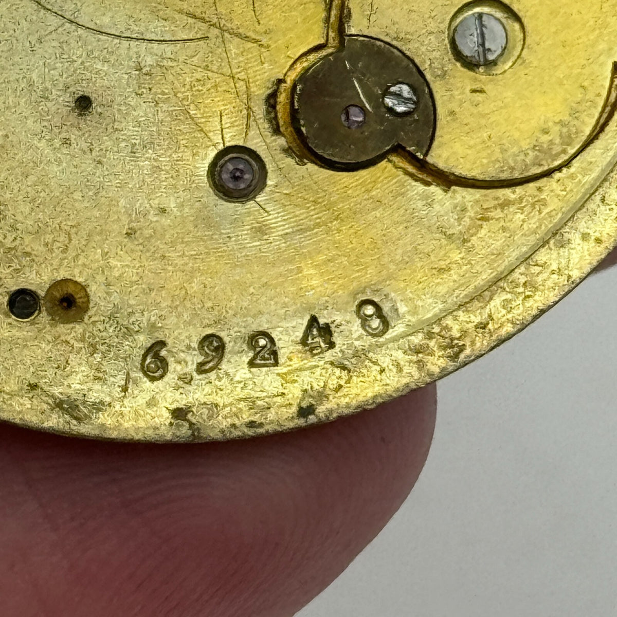 Antique Pocket Watch Movement Key Wound Muret Geneve Parts Repair Spares 47.6mm