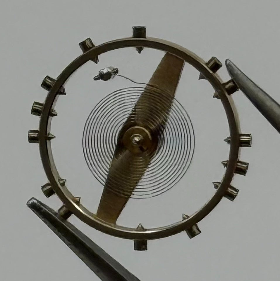 FHF 25 Balance Wheel Complete And Spring Renata 566 Watch Movement Parts NOS