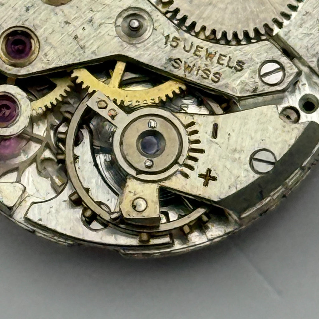 Technos Watch Movement 15 Jewels Swiss Manual Wind Vintage Parts Repair 19.6mm