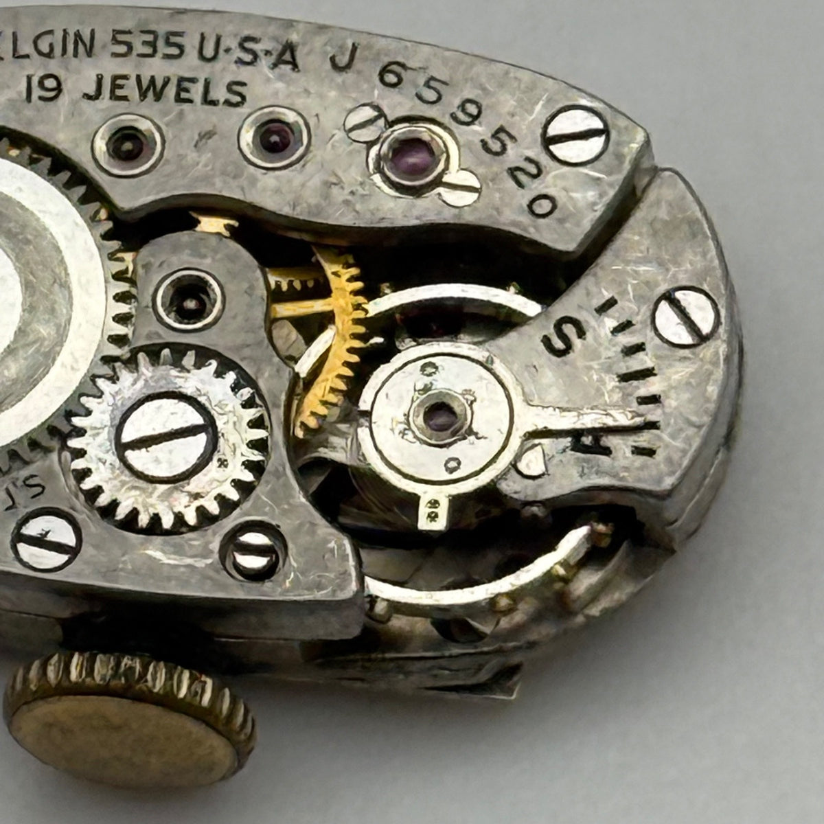 Lady Elgin Grade 535 Model 2 Watch Movement 1948 American Parts Repair 21/0s 