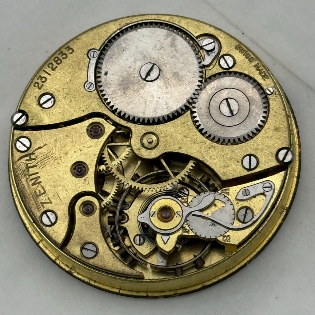 Zenith Pocket Watch Movement Sub Seconds Swiss Vintage Parts Repair 43.7mm
