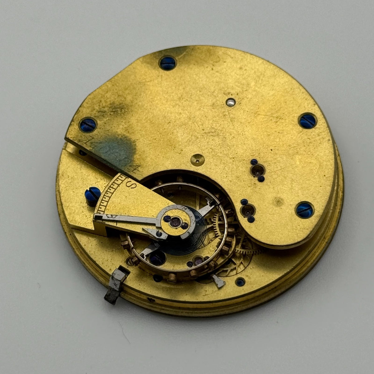 English Lever Pocket Watch Movement - Unidentified - Parts / Repair 44.8mm