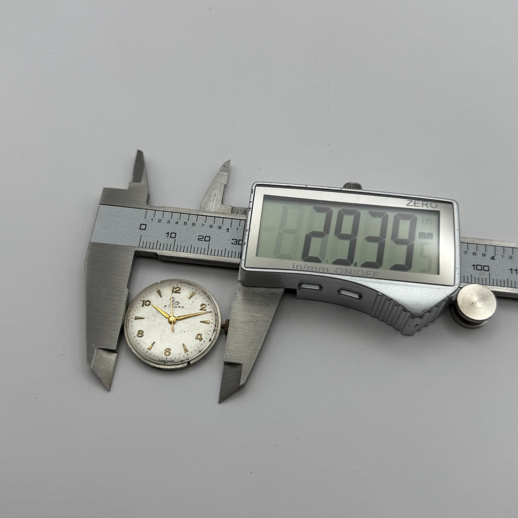 Record 620 Watch Movement - Running - For Parts / Repair - 26.5mm