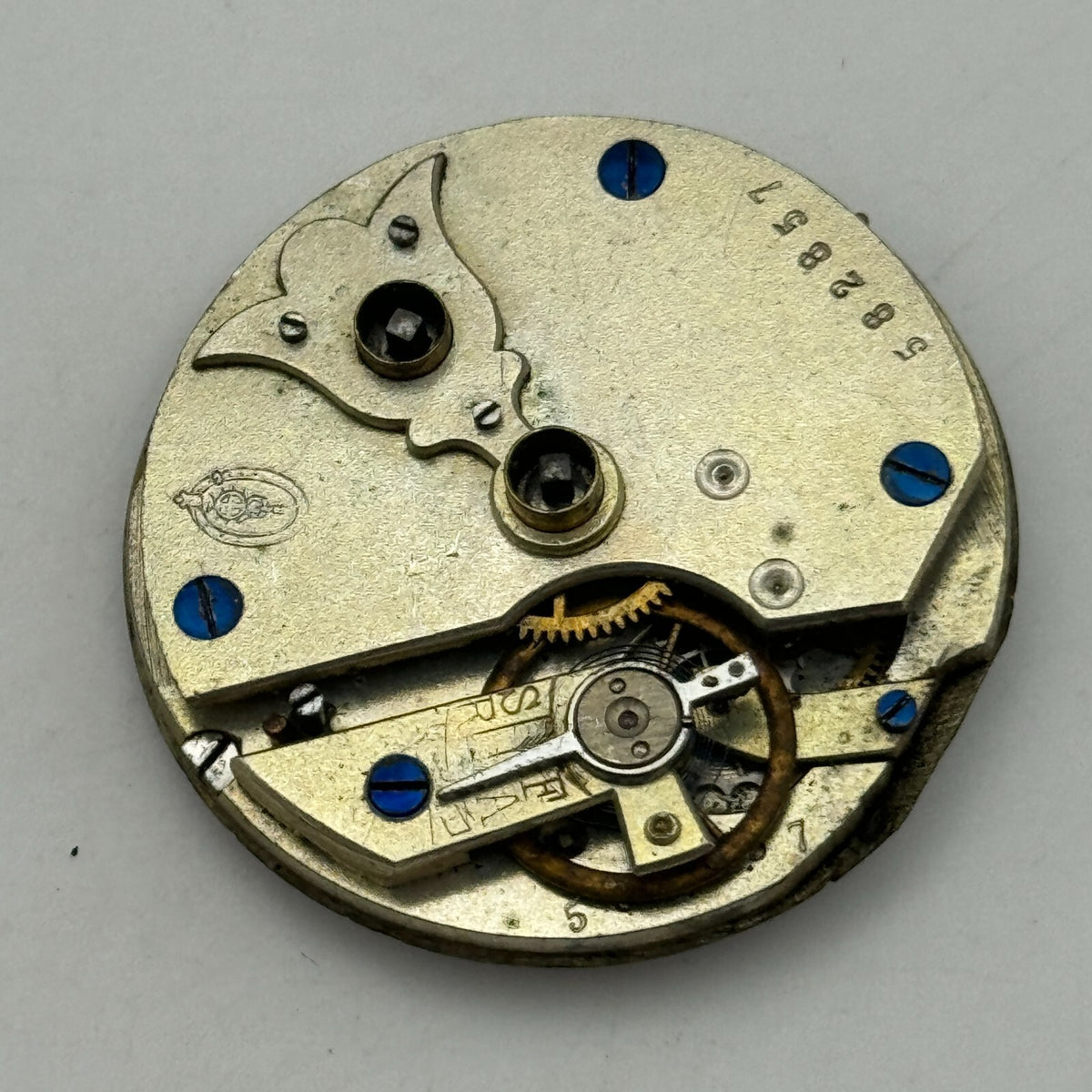 Antique Pocket Watch Movement Key Wound Unidentified Parts Repair Spares 36.2mm