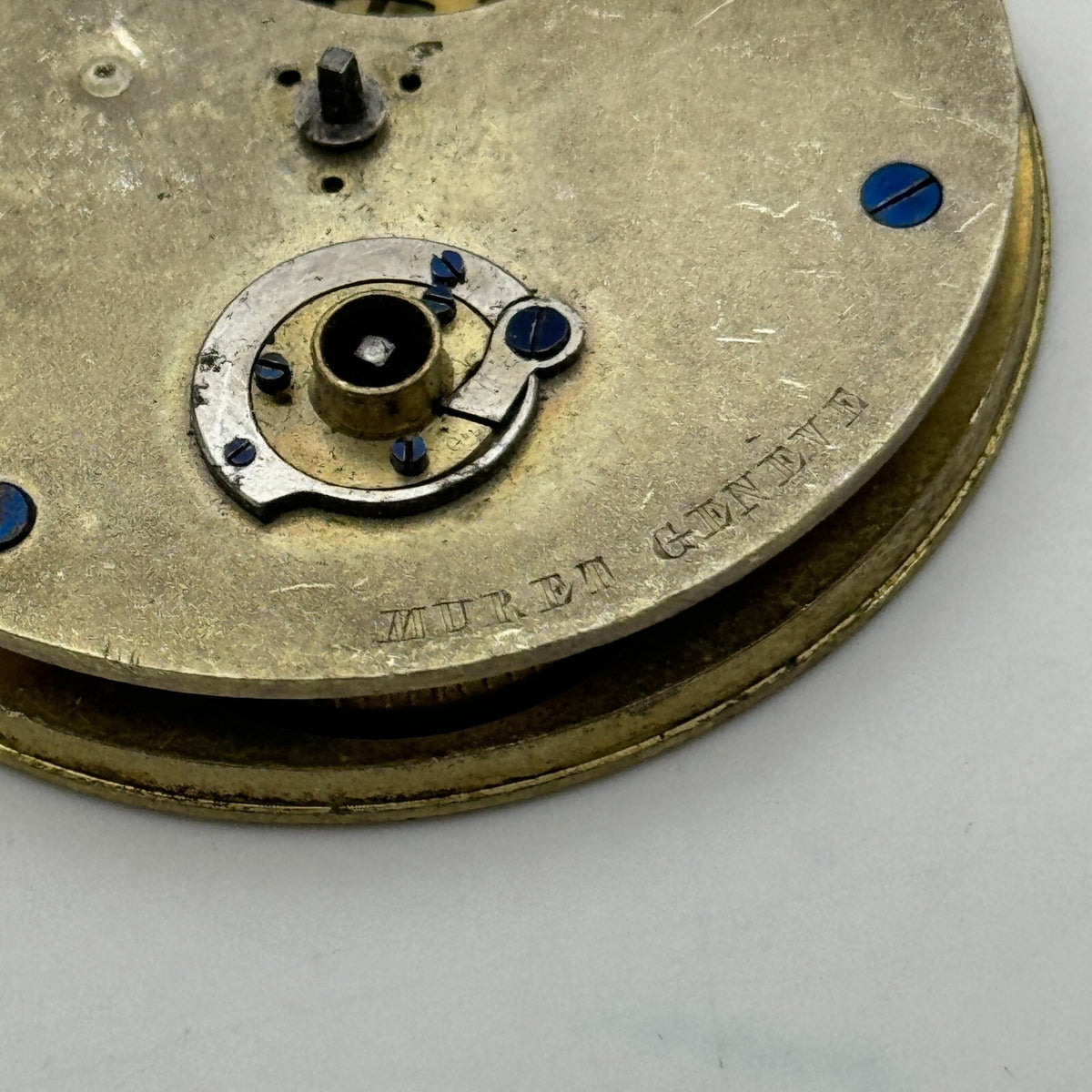 Antique Pocket Watch Movement Key Wound Muret Geneve Parts Repair Spares 47.6mm