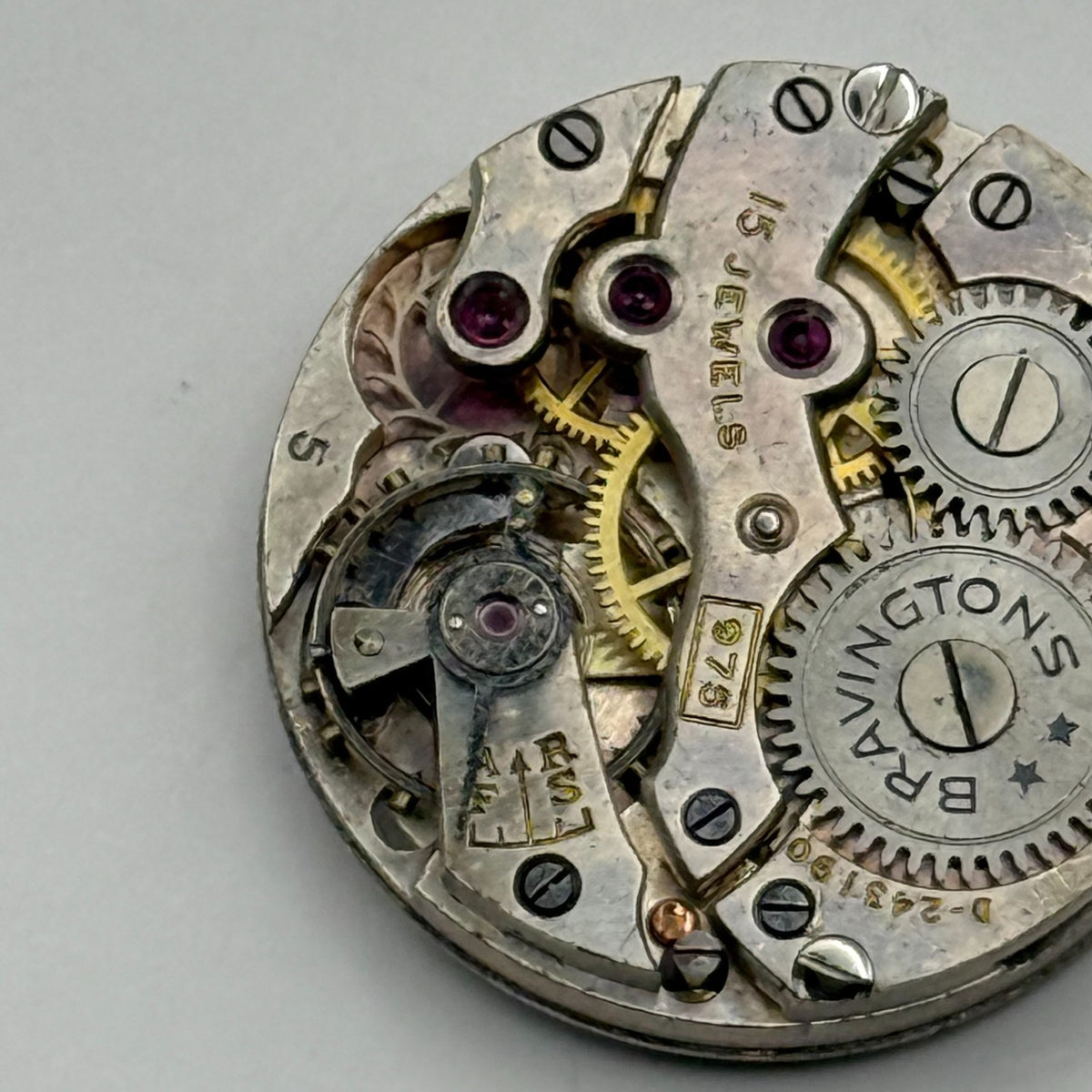 Bravingtons 975 Watch Movement Renown Sub Seconds Manual Vintage Parts 21.9mm
