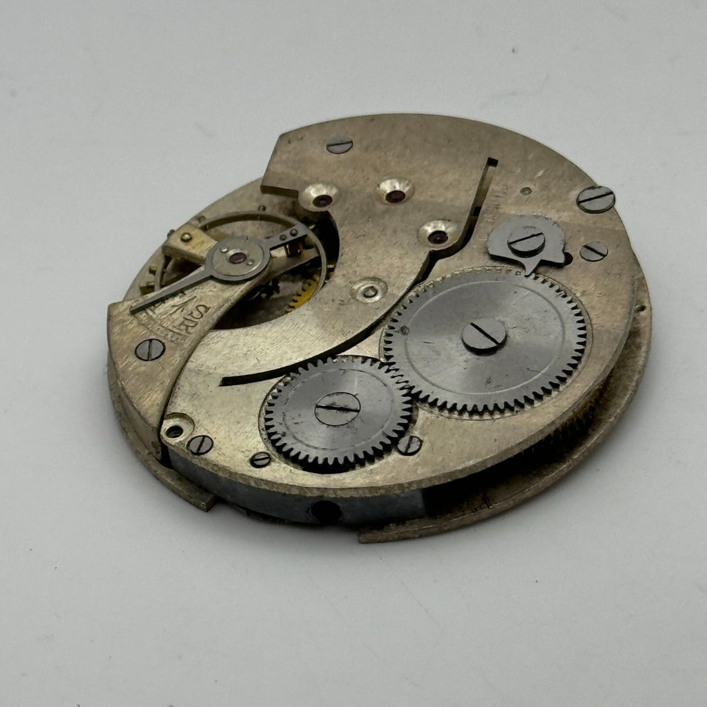 10 Jewels Pocket Watch Movement Unidentified Vintage Parts Repair 41.4mm