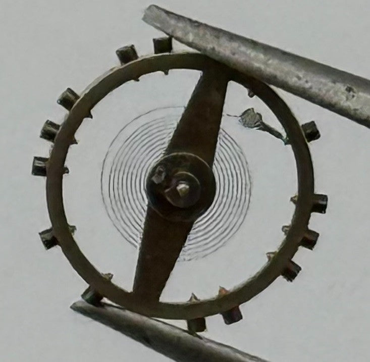 FHF 34 Balance Wheel Complete And Spring 7¾’’’ 1047 M Watch Movement Parts NOS