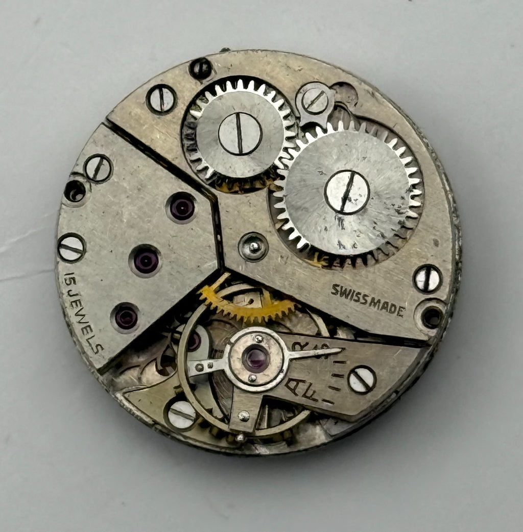 Unidentified Watch Movement Avia Swiss 15 Jewels Manual Wind Parts Repair 19.6mm