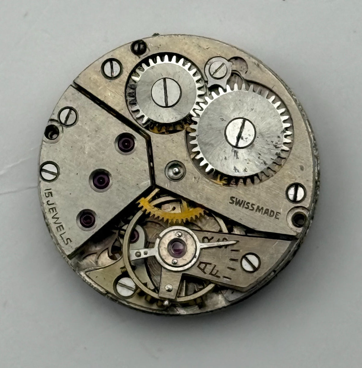 Unidentified Watch Movement Avia Swiss 15 Jewels Manual Wind Parts Repair 19.6mm