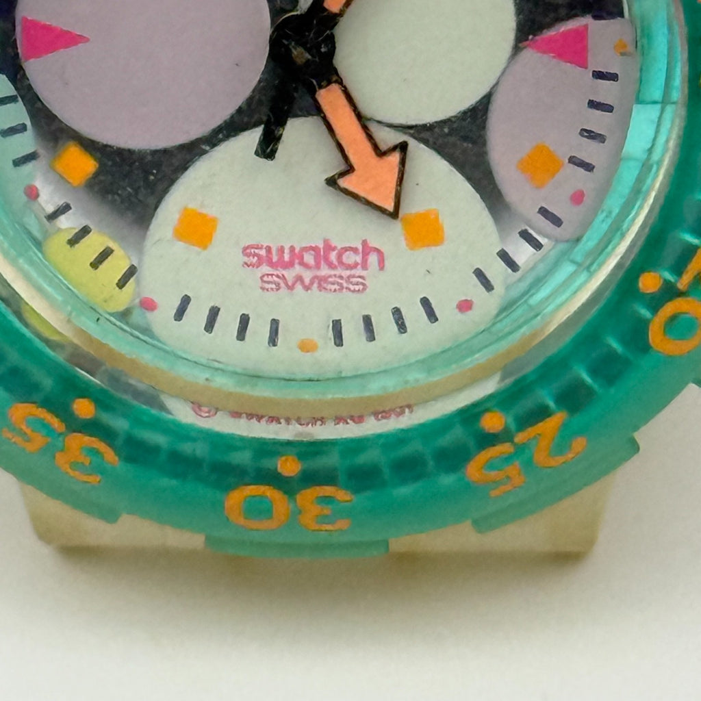 Vintage Swatch Scuba 200 Watch SDK105 Sea Grapes 1992 ETA Quartz 40mm Parts