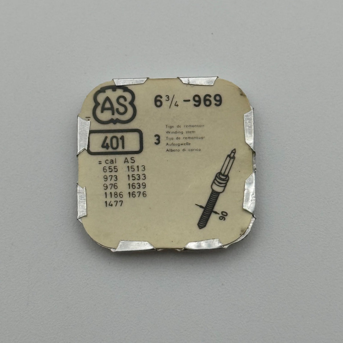 AS 969 Winding Stem Pack Of 3 - 6 3/4 - 401 - New Old Stock - Watch Parts