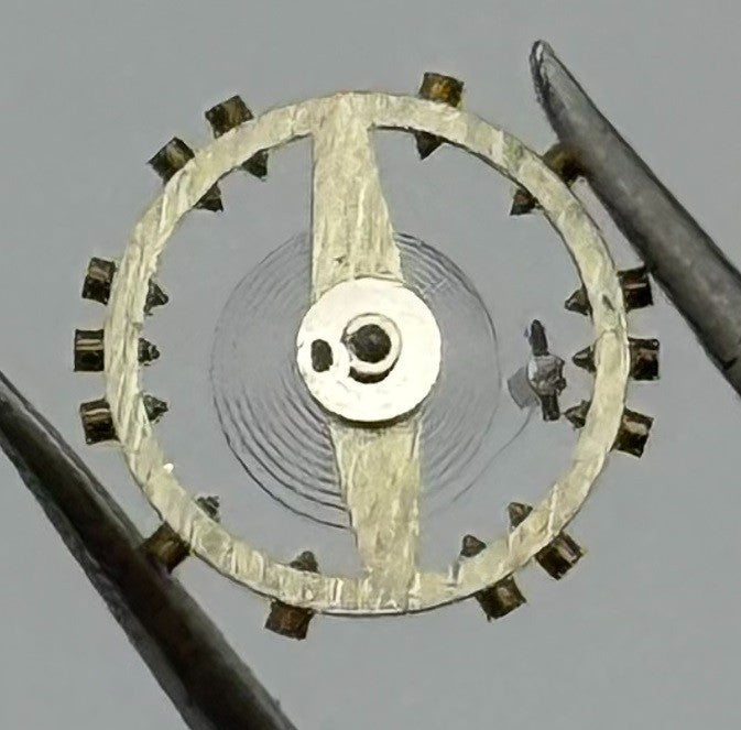 FHF 159 Balance Wheel Complete And Spring 3-10''' Watch 190 M Movement Parts NOS