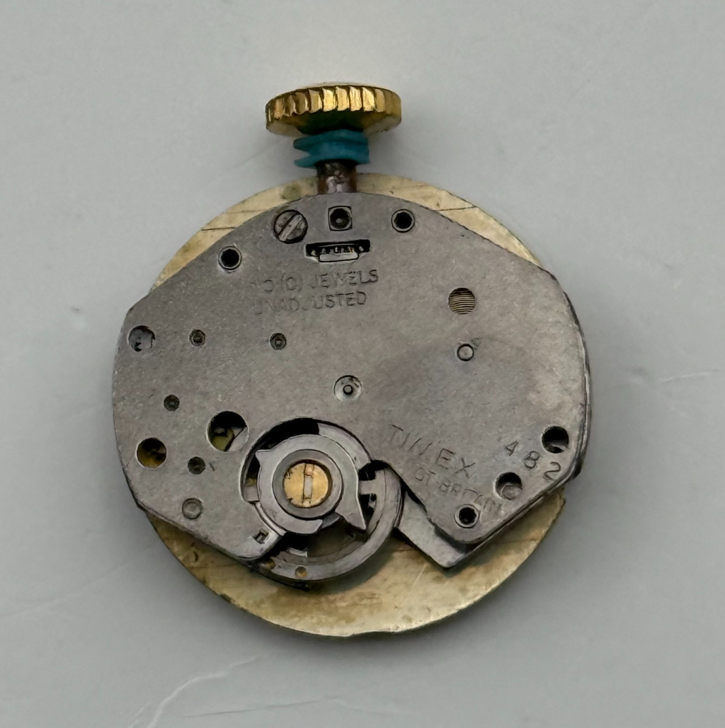 Timex 482 Watch Movement Great Britain 0 Jewel Manual Wind Parts Repair 18.1mm