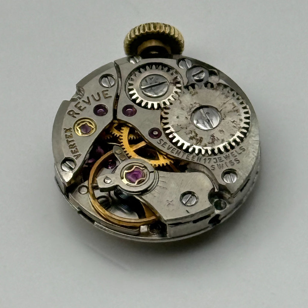 MSR D1 Watch Movement Vertex Revue 17 Jewels Swiss Manual Wind Parts 15.1mm