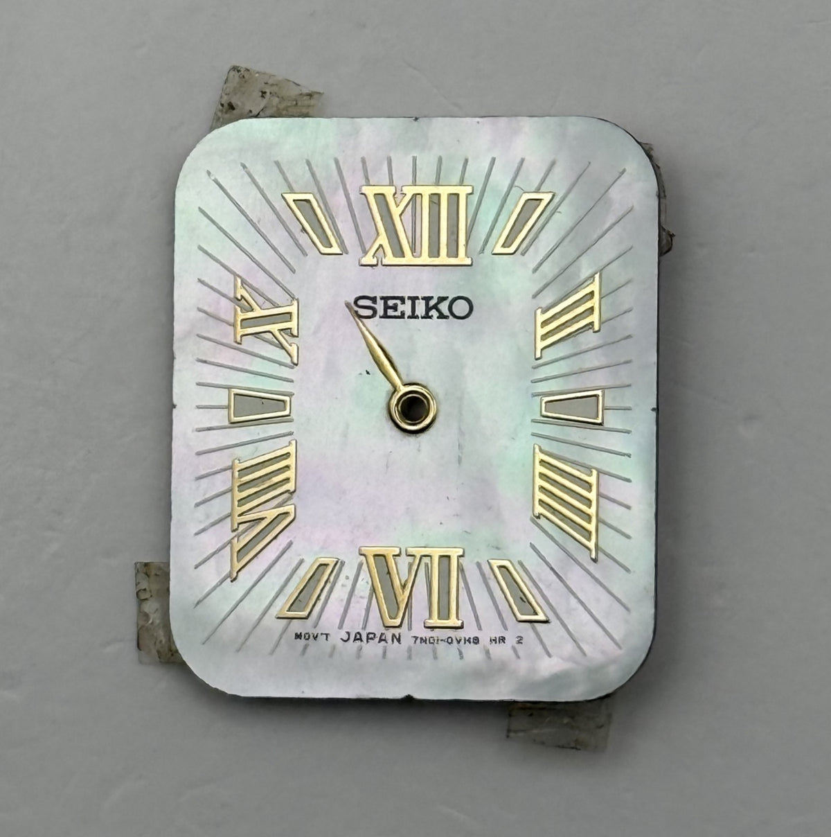 Seiko 7N01-0VH8 Watch Dial Rectangular MOP Japan Spare Parts Repair 20.2mm
