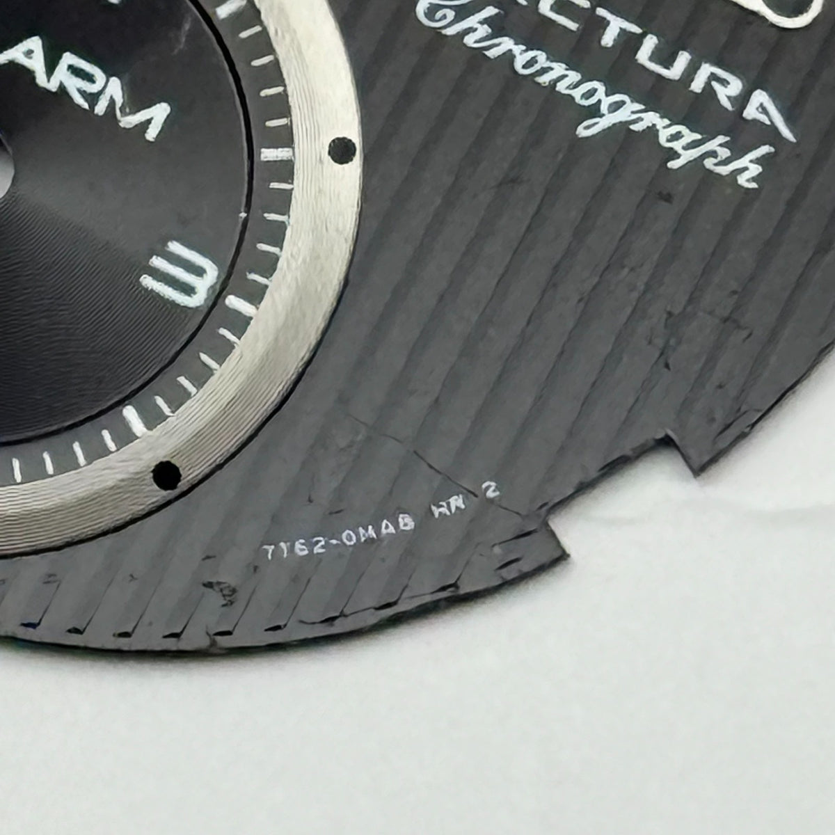 Seiko 7162-0MA8 Watch Dial Arctura Chronograph Black Spare Parts Repair 29.4mm