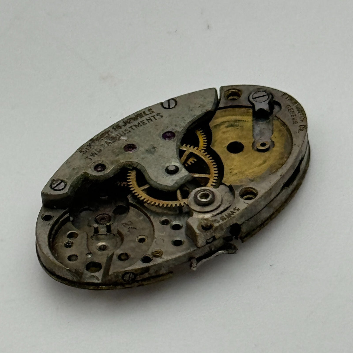 AS 24 Watch Movement A. Schild 24 Etna Incomplete Parts Repair 15.2mm 