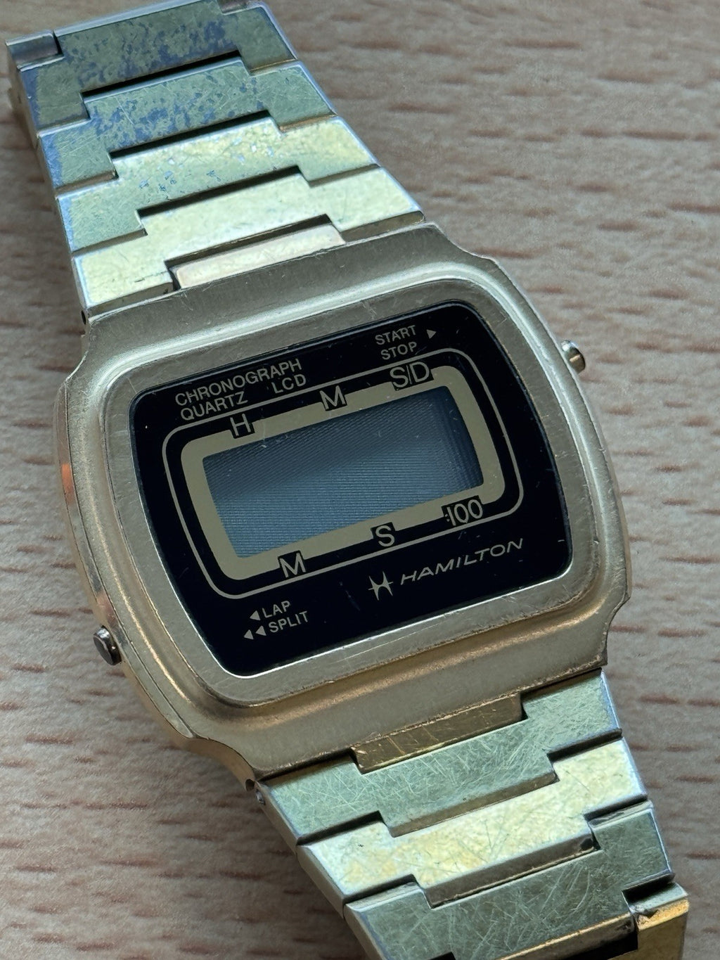 ESA 942.711 Hamilton Digital Watch Chronograph Quartz Vintage For Parts / Repair