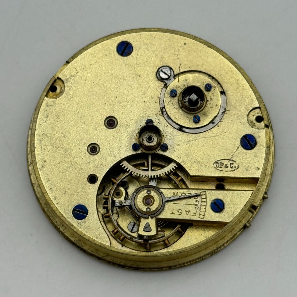 Antique Pocket Watch Movement Key Wound Dimier Freres & Cie D F & C Parts 45.3mm