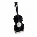 Black Guitar Miniature Clock On Stand Brand New