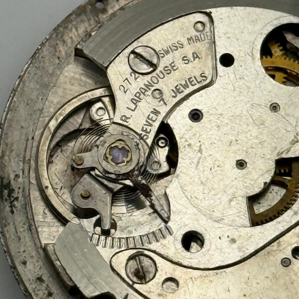Rego 272 Watch Movement - R.A. Lapanouse 7 Jewels - For Parts / Repair - 27mm