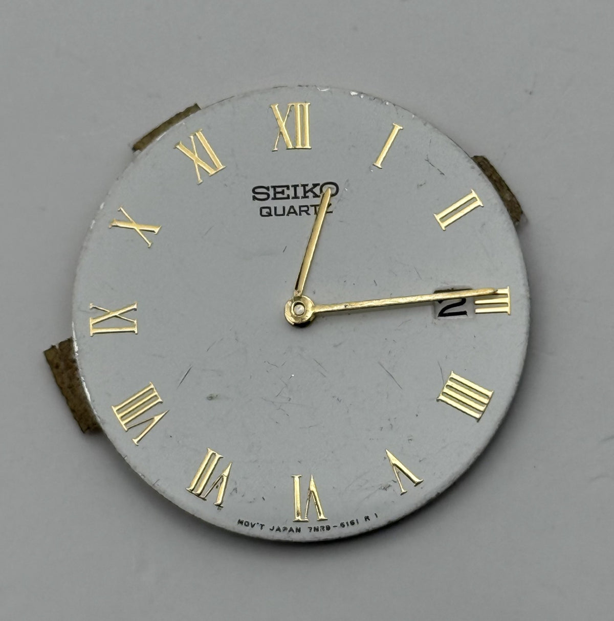 Seiko 7N20-6161 Watch Dial White Japan Vintage Spare Parts Repair 26.4mm