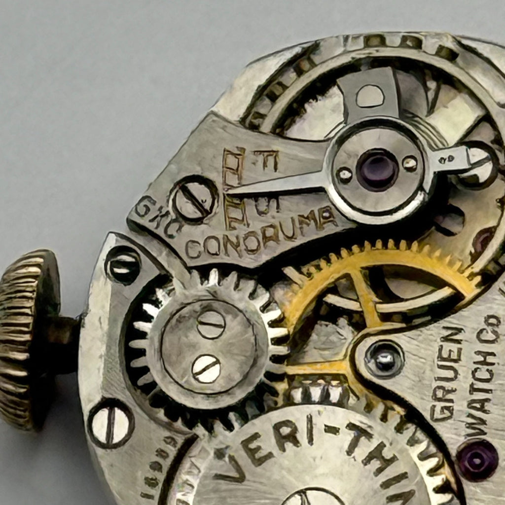 Gruen 211 Watch Movement Veri-Thin 15 Jewels Switzerland Manual Parts 15.3mm