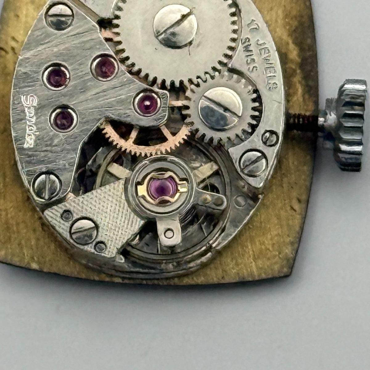 Stone Dial Watch Movement SGT Sandoz Ladies 17 Jewels Manual Wind Parts 12.7mm