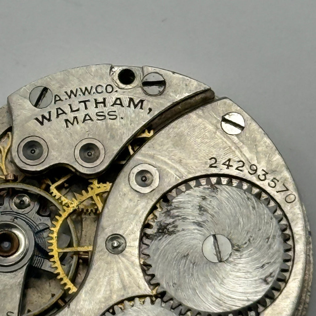 Waltham Grade 510 Watch Movement Model 1912 American Antique 6/0s Parts Repair
