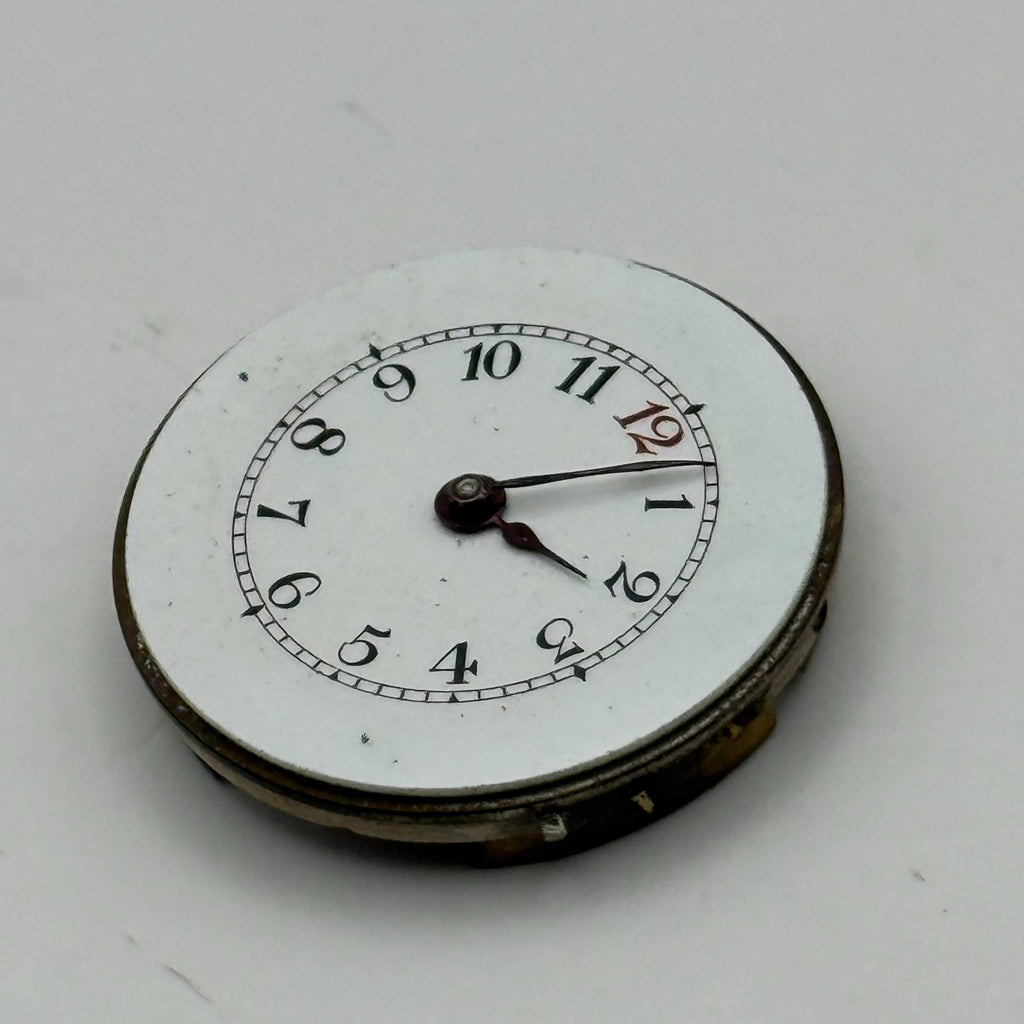 Longines 10.85N Watch Movement Red 12 B&Co 15 Jewels Manual Wind Parts 22.8mm